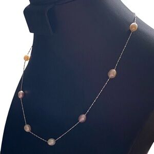 Elegant Freshwater Pearl Necklace with Silver Chain